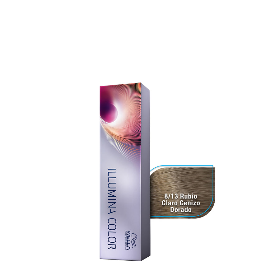 WELLA TINTE ILLUMINA COLOR 8/13 RUBIO CLARO CENIZO DORADO, 60 ML