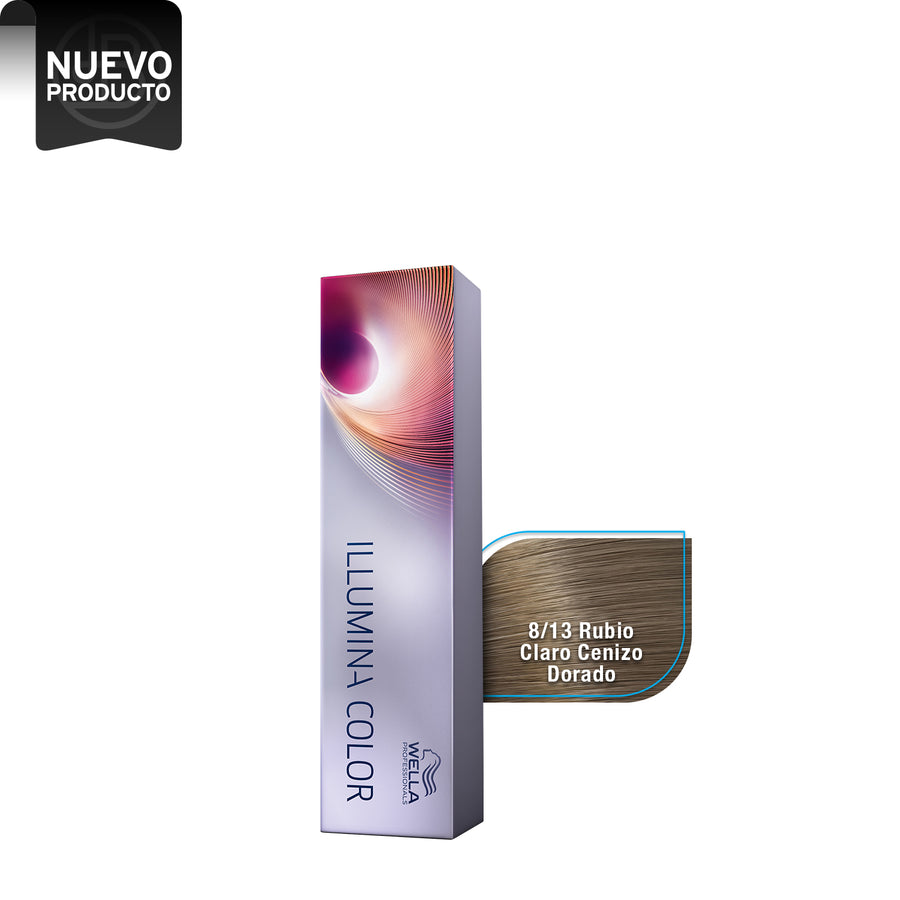 WELLA TINTE ILLUMINA COLOR 8/13 RUBIO CLARO CENIZO DORADO, 60 ML