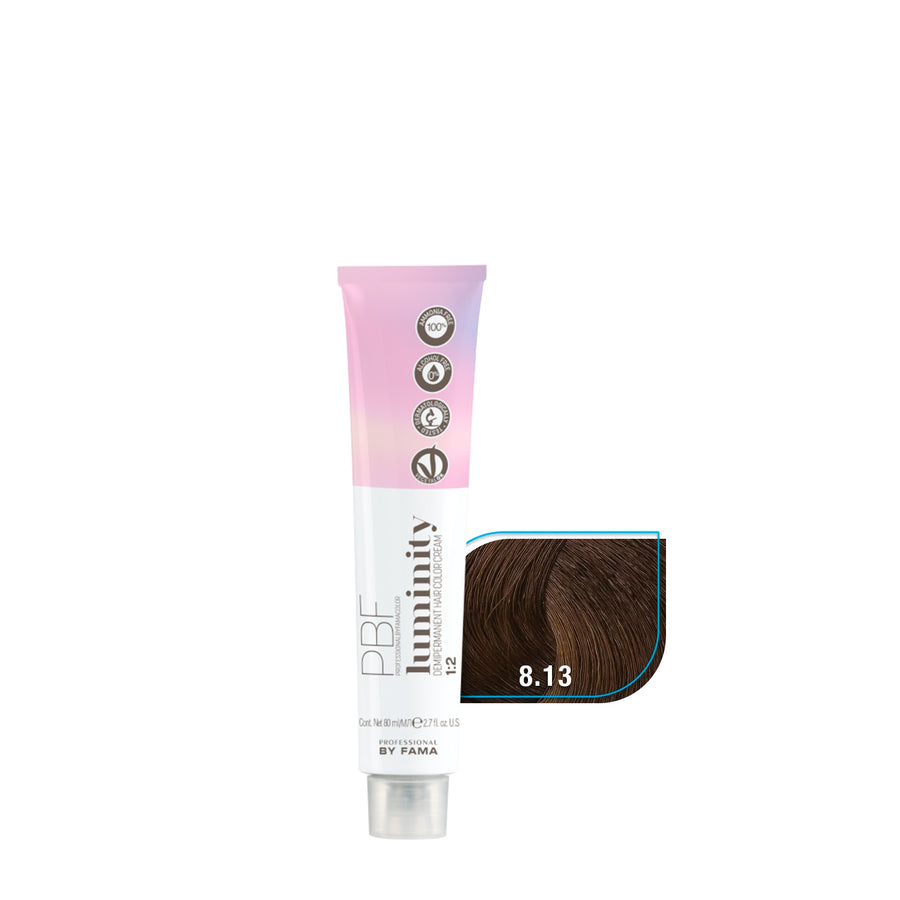 by fama tinte semi permanente color luminity tinte #8.13 beauty art mexico