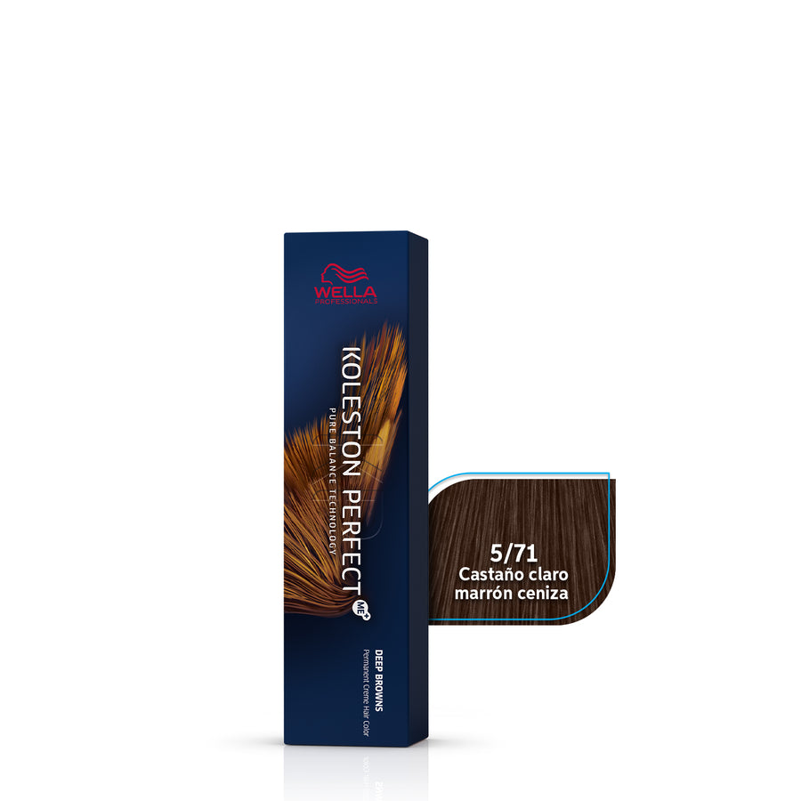 WELLA KOLESTON PERFECT 5/71 CASTAÑO CLARO MARRÓN CENIZA, 60 ML