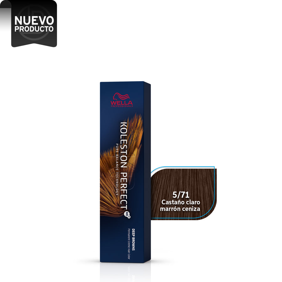 WELLA KOLESTON PERFECT 5/71 CASTAÑO CLARO MARRÓN CENIZA, 60 ML