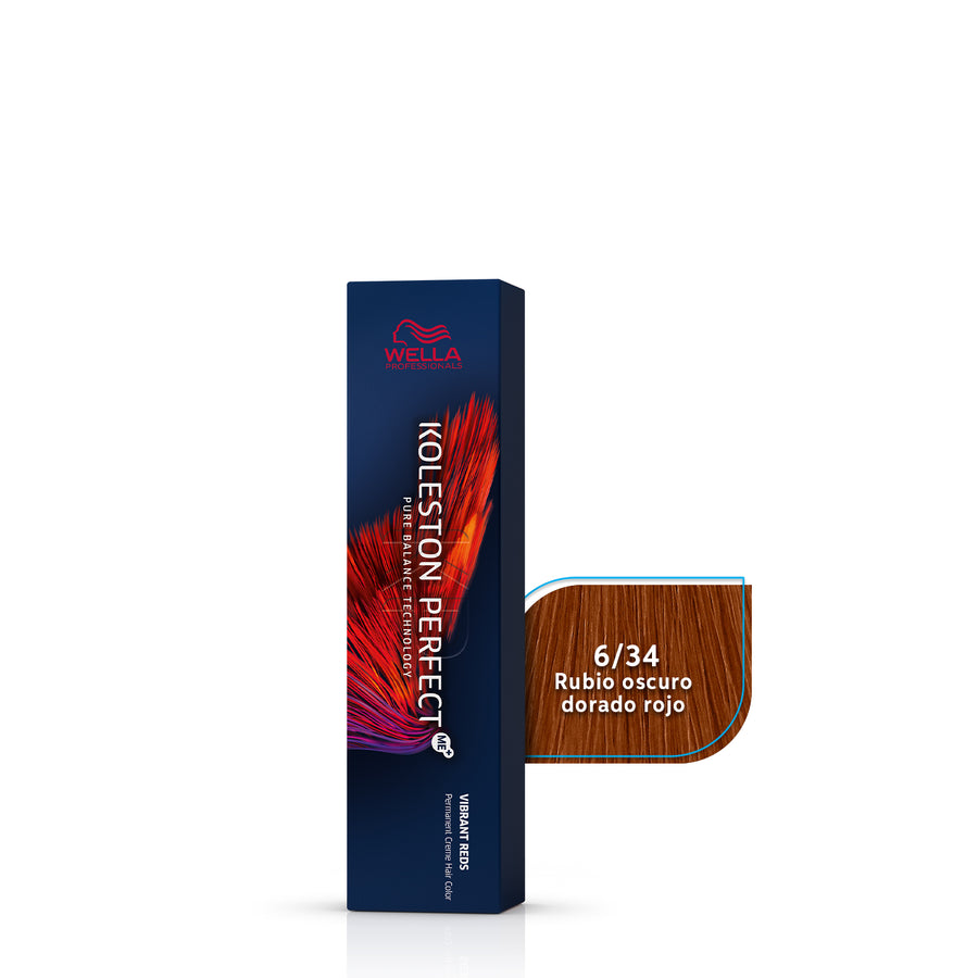 WELLA KOLESTON PERFECT  6/34 RUBIO OSCURO DORADO ROJO, 60 ML
