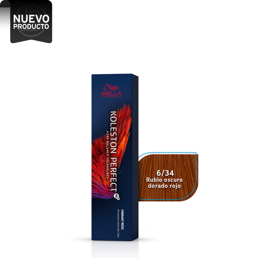 WELLA KOLESTON PERFECT  6/34 RUBIO OSCURO DORADO ROJO, 60 ML