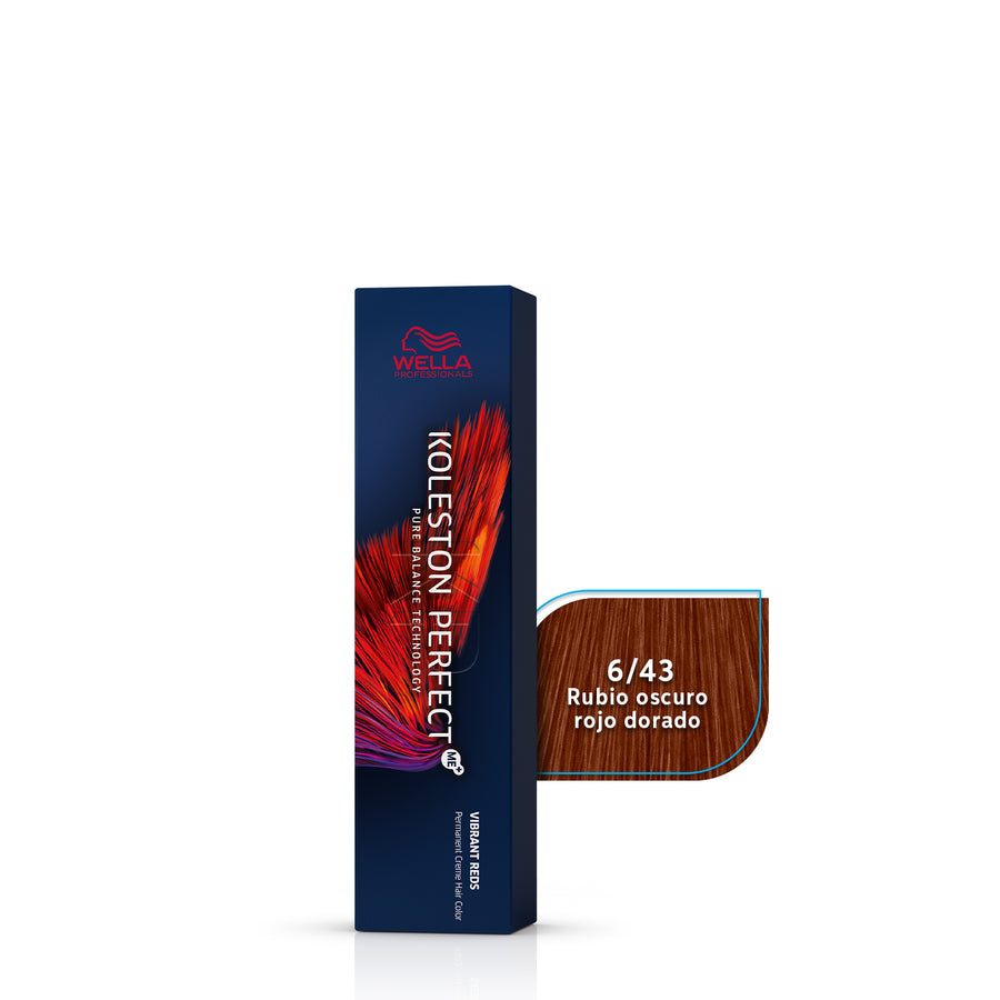 WELLA KOLESTON PERFECT 6/43 RUBIO OSCURO ROJO DORADO, 60 ML