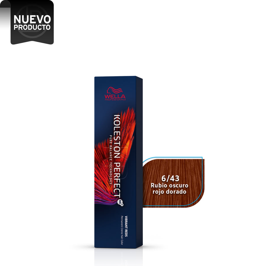 WELLA KOLESTON PERFECT 6/43 RUBIO OSCURO ROJO DORADO, 60 ML