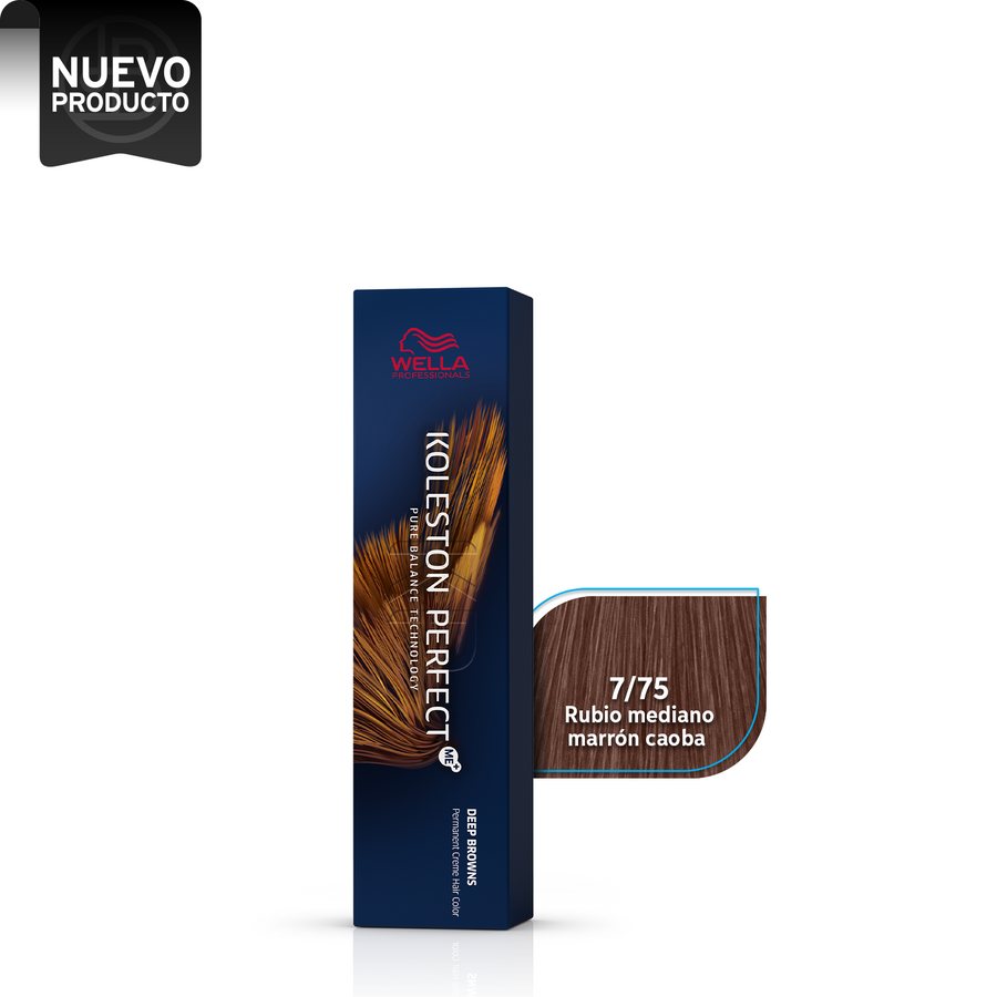 WELLA KOLESTON PERFECT 7/75 RUBIO MEDIANO MARRÓN CAOBA, 60 ML