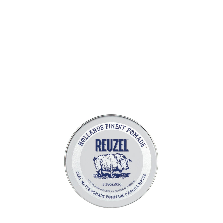 REUZEL CLAY MATTE POMADE - 3.38 OZ / 95 GR - FIJ. MED. - SIN BRILLO