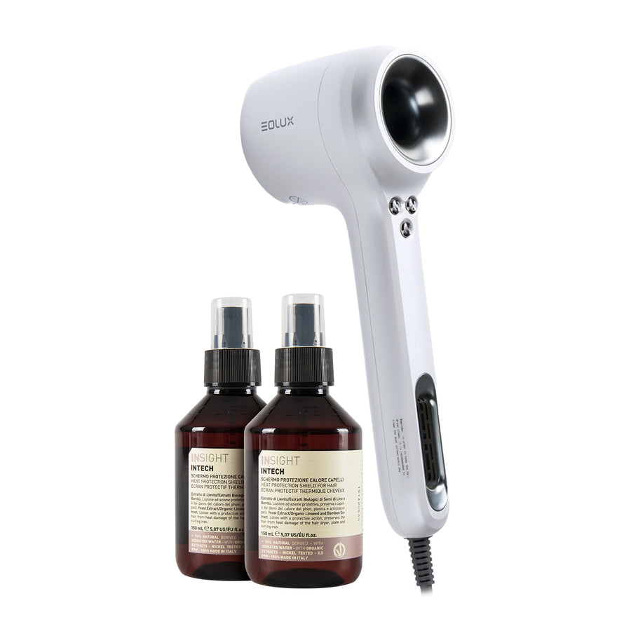 EOLUX SECADOR PROFESIONAL EX02 BLANCO + 2 HEAT PROTECTOR, 150ML