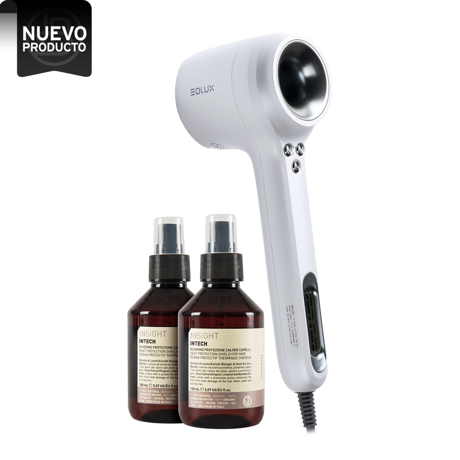 EOLUX SECADOR PROFESIONAL EX02 BLANCO + 2 HEAT PROTECTOR, 150ML