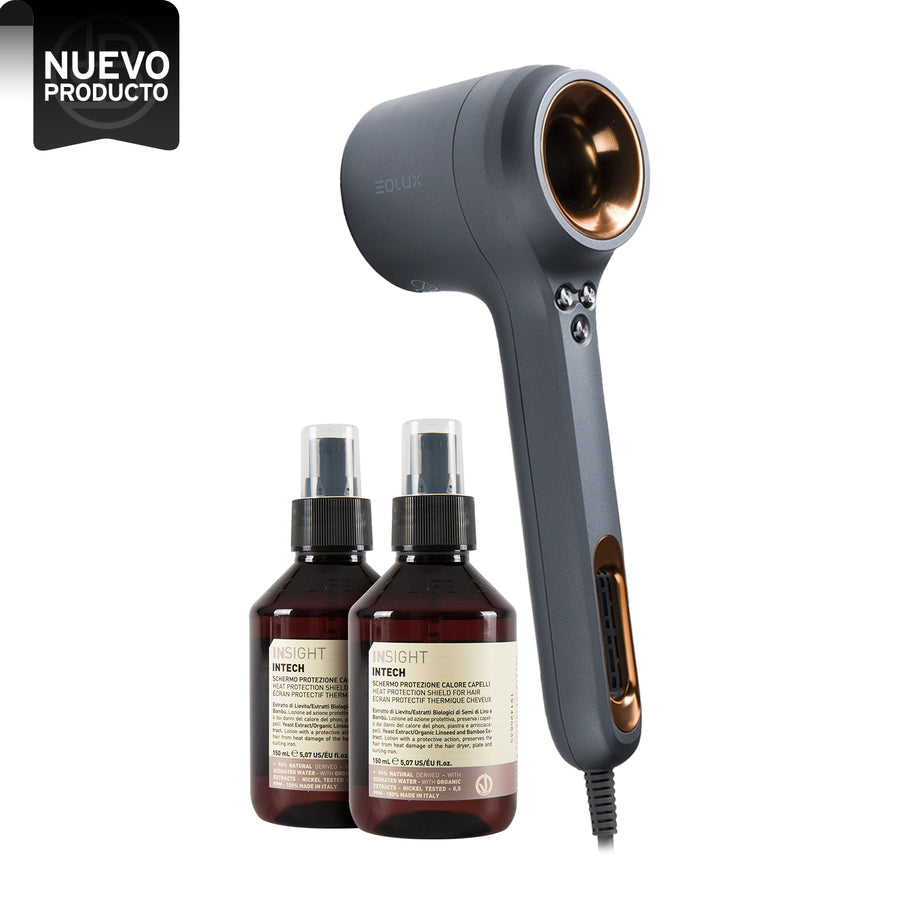 EOLUX SECADOR PROFESIONAL EX02 NEGRO + 2 HEAT PROTECTOR, 150ML