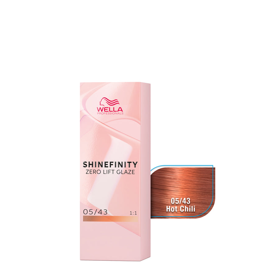 wella shinefinity 05/43 castaño claro rojo beauty art mexico