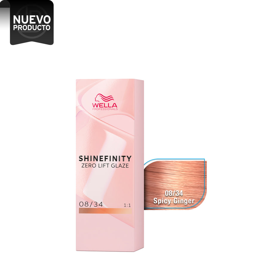 wella shinefinity 08/34 rubio claro dorado rojo beauty art mexico