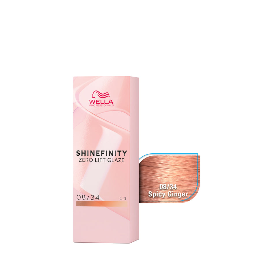 wella shinefinity 08/34 rubio claro dorado rojo beauty art mexico