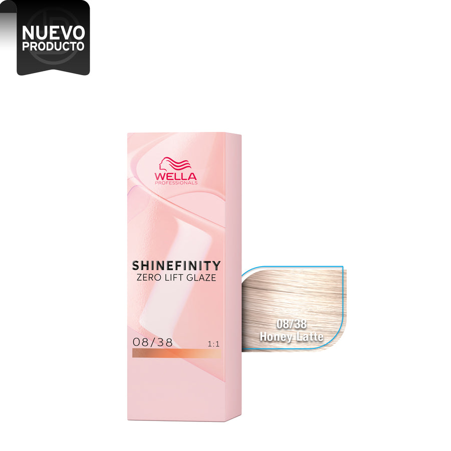 wella shinefinity 08/38 rubio claro dorado perla beauty art mexico