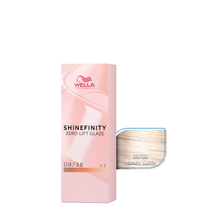 wella shinefinity 08/38 rubio claro dorado perla beauty art mexico