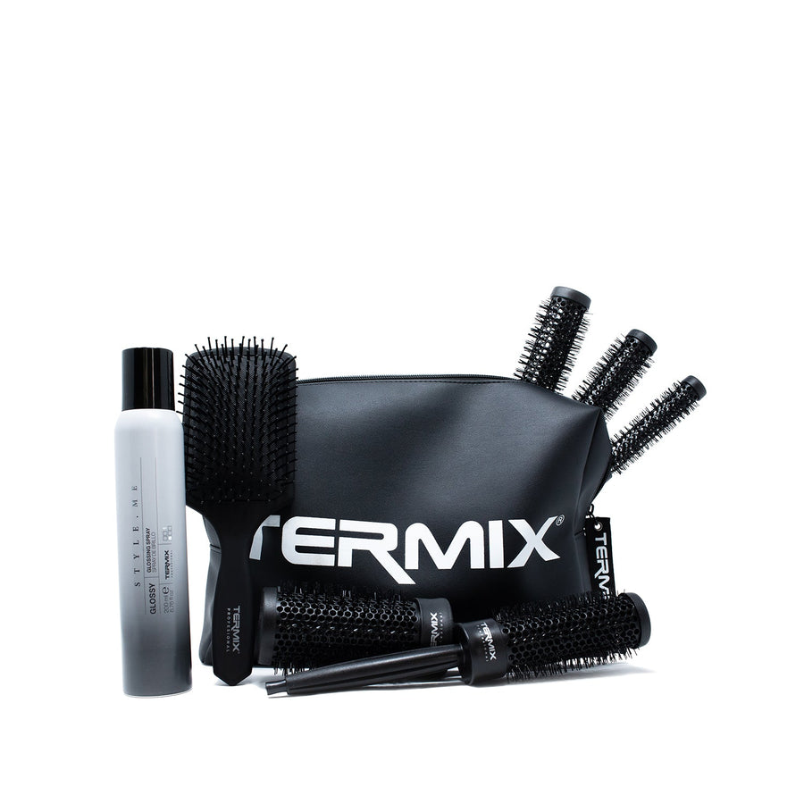 termix pack cepillo c.ramic negro + brillo, beauty art méxico 